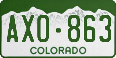 CO license plate AXO863