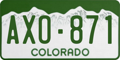 CO license plate AXO871