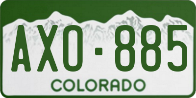 CO license plate AXO885