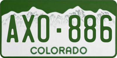 CO license plate AXO886