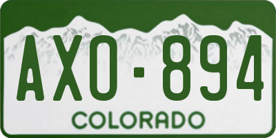 CO license plate AXO894