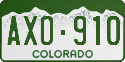 CO license plate AXO910