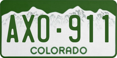 CO license plate AXO911