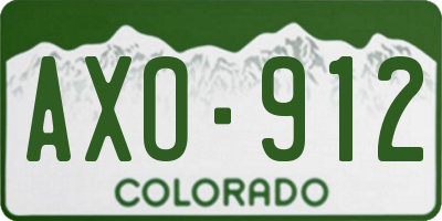 CO license plate AXO912