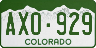 CO license plate AXO929