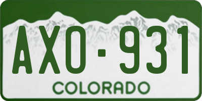 CO license plate AXO931