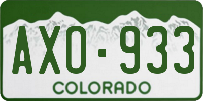CO license plate AXO933