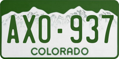 CO license plate AXO937