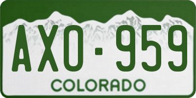 CO license plate AXO959