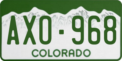 CO license plate AXO968