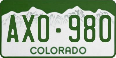 CO license plate AXO980