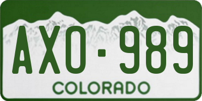 CO license plate AXO989