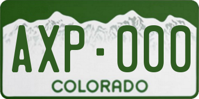 CO license plate AXP000