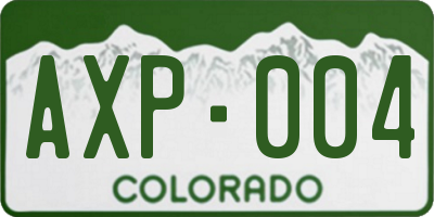 CO license plate AXP004