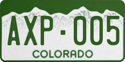 CO license plate AXP005