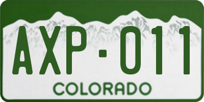 CO license plate AXP011