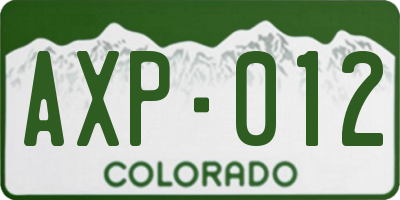 CO license plate AXP012