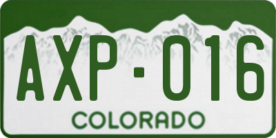 CO license plate AXP016