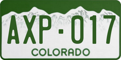CO license plate AXP017