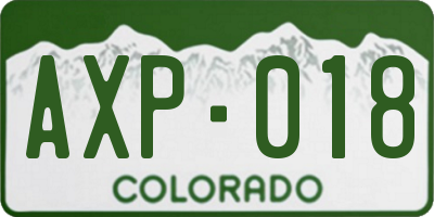CO license plate AXP018