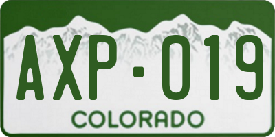 CO license plate AXP019