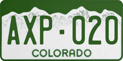CO license plate AXP020