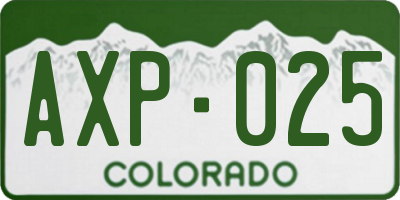 CO license plate AXP025