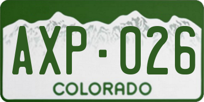 CO license plate AXP026