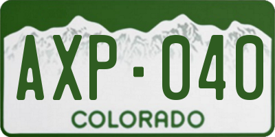 CO license plate AXP040