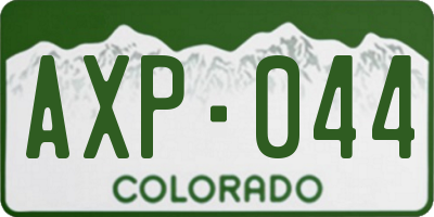 CO license plate AXP044
