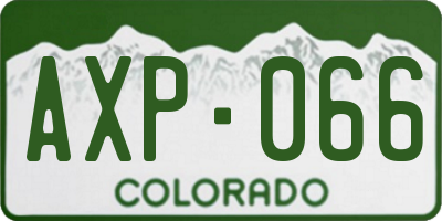 CO license plate AXP066