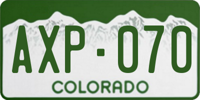 CO license plate AXP070
