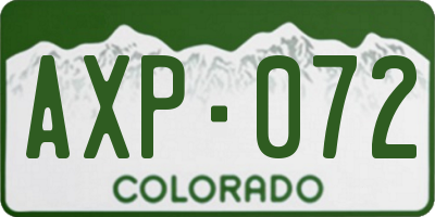 CO license plate AXP072
