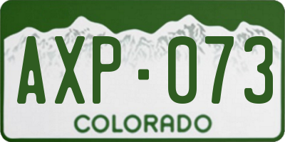 CO license plate AXP073