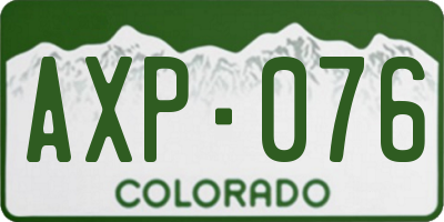 CO license plate AXP076