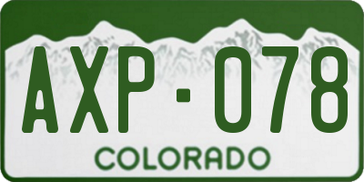 CO license plate AXP078