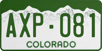 CO license plate AXP081