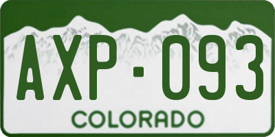 CO license plate AXP093