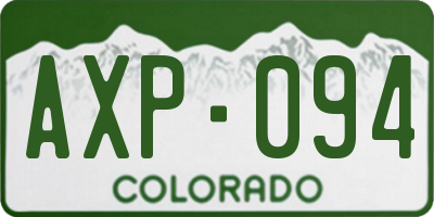 CO license plate AXP094