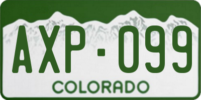 CO license plate AXP099