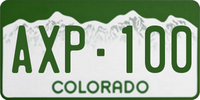 CO license plate AXP100