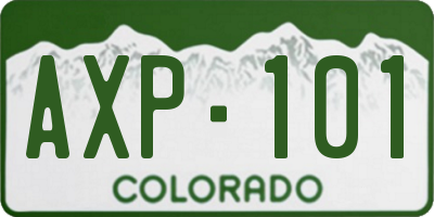 CO license plate AXP101