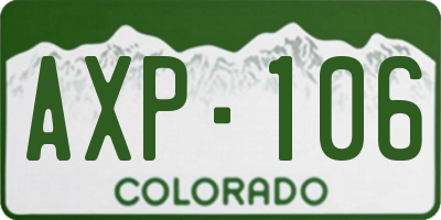 CO license plate AXP106