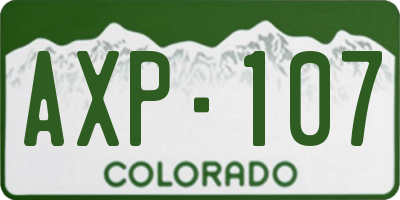 CO license plate AXP107
