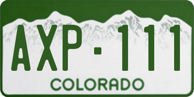 CO license plate AXP111