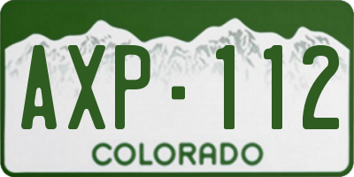 CO license plate AXP112