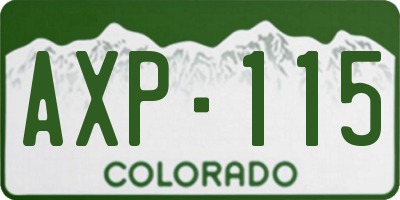 CO license plate AXP115