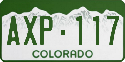 CO license plate AXP117