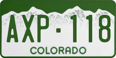 CO license plate AXP118