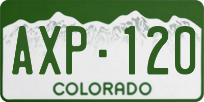 CO license plate AXP120